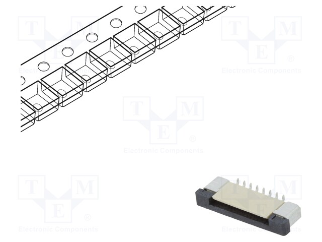 Connector: FFC (FPC); vertical; PIN: 16; ZIF; SMT; 500mA; tinned