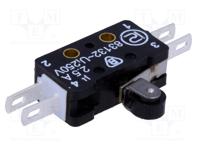 Microswitch SNAP ACTION; with lever (with roller); 2.5A/250VAC