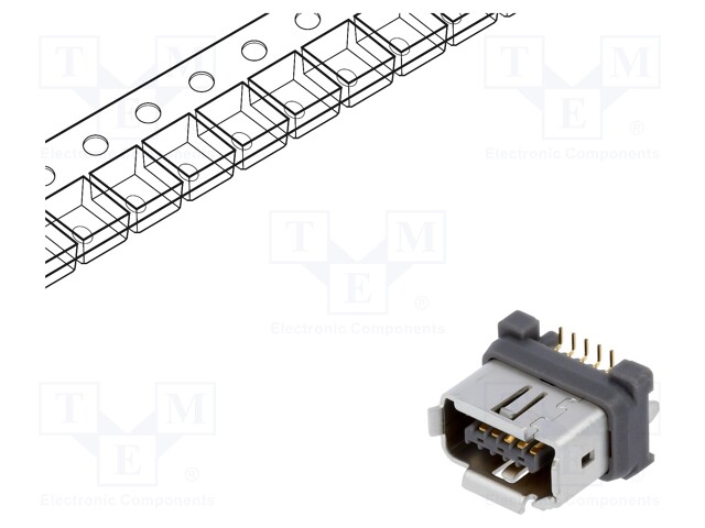 Socket; Connector: ix Industrial; IX; male; PIN: 10; A; gold-plated