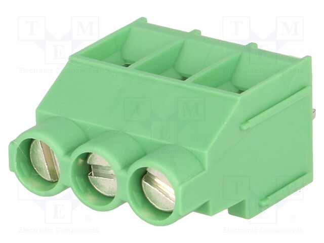 PCB terminal block; angled 90°; 6.35mm; ways: 3; on PCBs; 4mm2