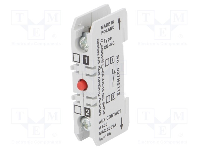 Auxiliary contacts; Leads: screw terminals; Mounting: front; 6A