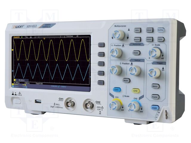 Oscilloscope: digital; Channels: 2; ≤20MHz; 100Msps; 10kpts; 15W