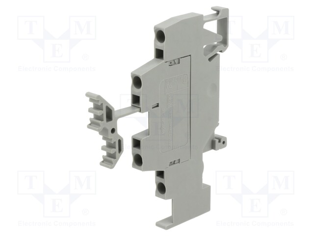 Splice terminal: rail; 0.08÷2.5mm2; ways: 2; terminals: 4; grey