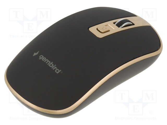 Optical mouse; black,golden; USB A; wireless; No.of butt: 4; 10m