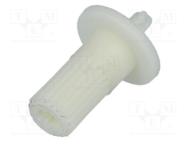 Knob; shaft knob,with flange; white; Ø5mm; Flange dia: 9mm