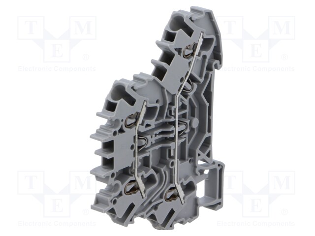 Splice terminal: rail; 2.5mm2; ways: 2; terminals: 4; grey; 2002