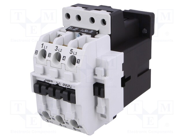 Contactor: 3-pole; NO x3; 24VDC; 32A; DIN,panel; CI 32; -30÷60°C
