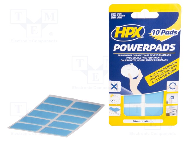 Tape: fixing; W: 20mm; L: 0.04m; D: 0.8mm; V: double-sided; max.60°C