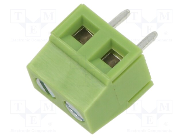PCB terminal block; angled 90°; 5mm; ways: 2; on PCBs; 1.5mm2; 12A