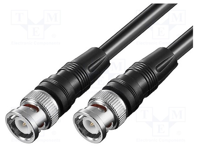 Cable; 75Ω; 0.5m; BNC plug,both sides; PVC; shielded, twofold