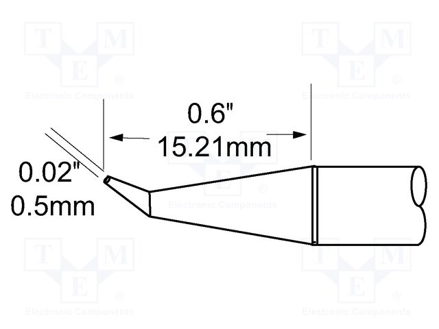 Tip; hoof; 0.5mm; 366°C; for soldering station