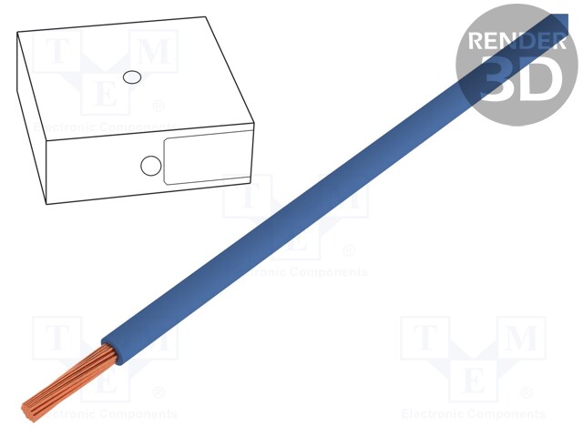Wire; H05V-K; stranded; Cu; 0.5mm2; PVC; dark blue; 300V,500V; 250m