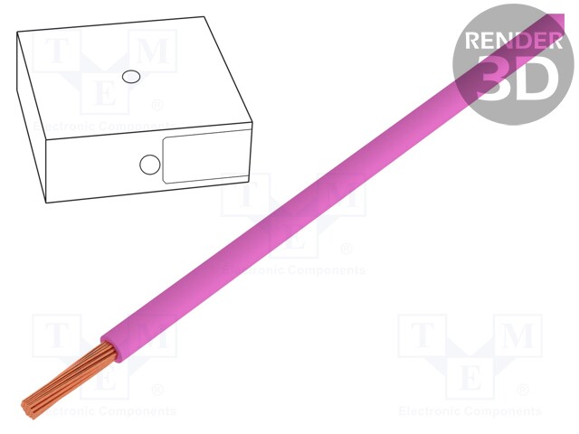 Wire; H07V-K; stranded; Cu; 6mm2; PVC; pink; 450V,750V; Class: 5