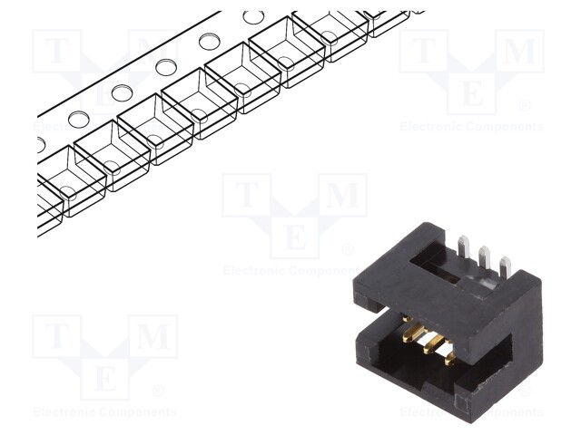 Socket; IDC; Minitek127; male; PIN: 6; vertical; 1.27mm; SMT; on PCBs