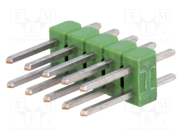 Pin header; pin strips; AMPMODU MOD II; male; PIN: 10; straight