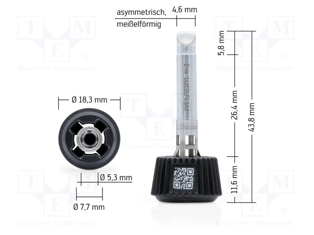 Tip; chisel; 4.6mm; longlife; for soldering station