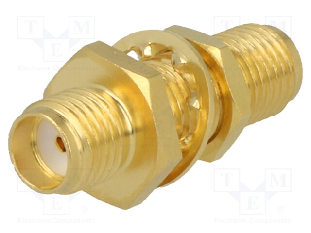 Coupler; SMA female,both sides; straight; 50Ω; teflon