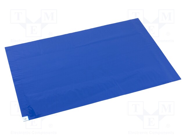 Contamination control mat; self-adhesive; L: 900mm; W: 600mm; blue