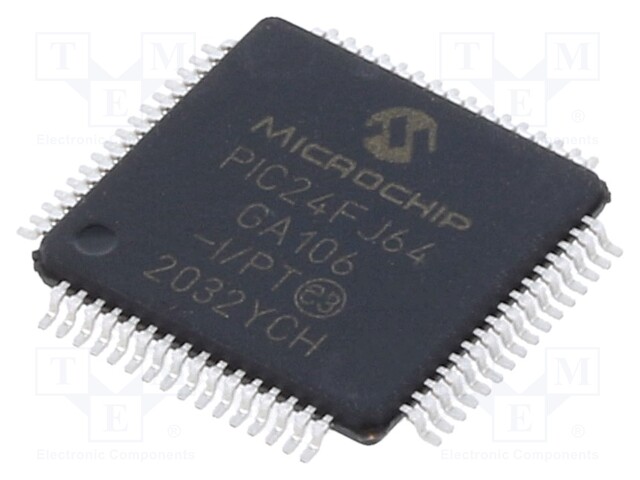PIC microcontroller; Memory: 64kB; SRAM: 16kB; 32MHz; SMD; TQFP64