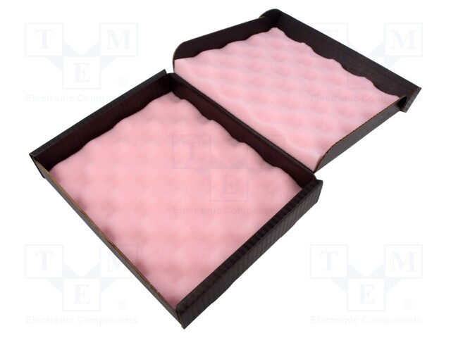 Box with foam lining; ESD; 191x229x38mm; Features: conductive