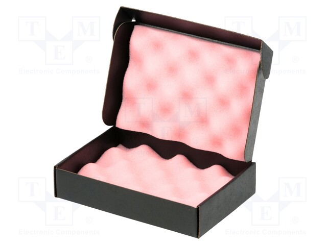 Box with foam lining; ESD; 60x60x25mm; Features: conductive