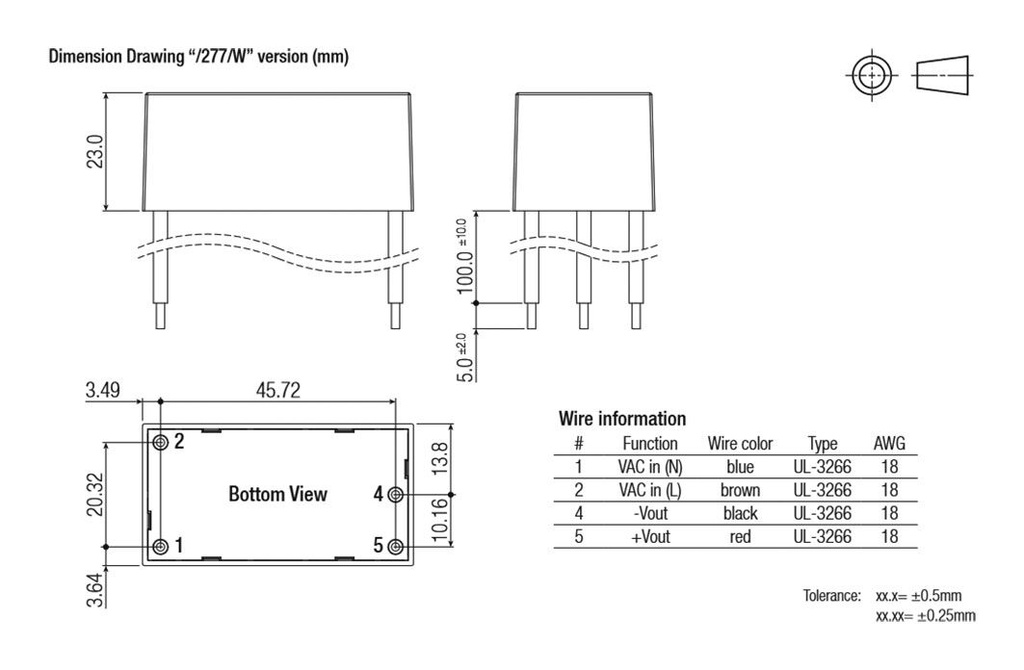 Converter: AC/DC; 16W; 85÷305VAC; Uout: 24VDC; Iout: 667mA; 86%