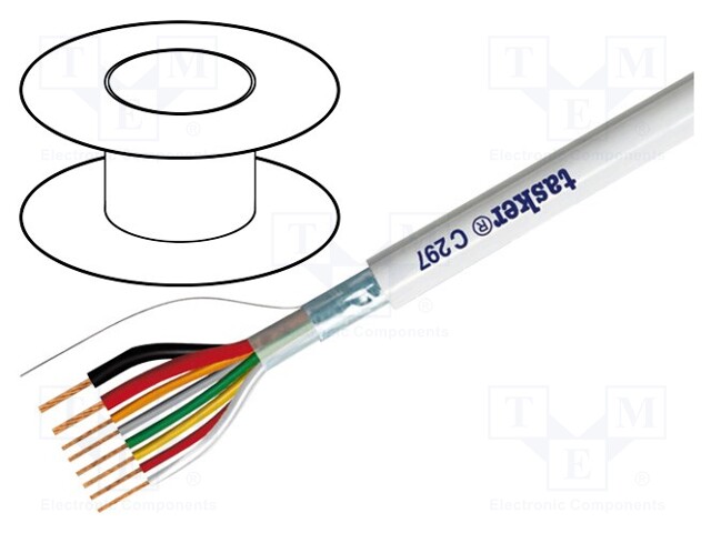 Wire; 6x0,22mm2 + 2x0,50mm2; Al-PET foil; PVC FirestoP®; white