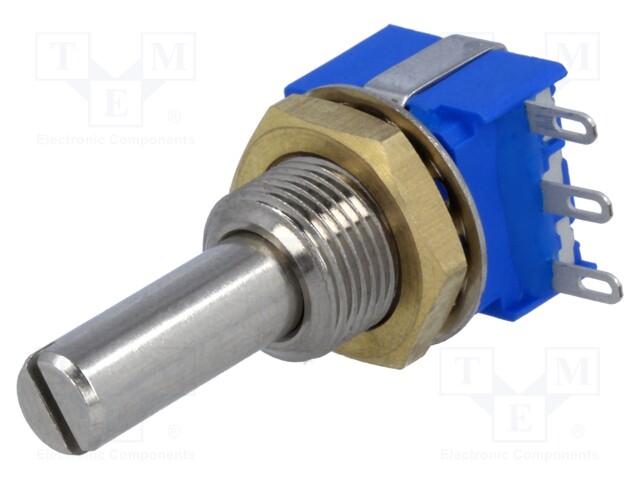 Potentiometer: shaft; on panel; 1W; 1kΩ; ±10%; 290°; for soldering