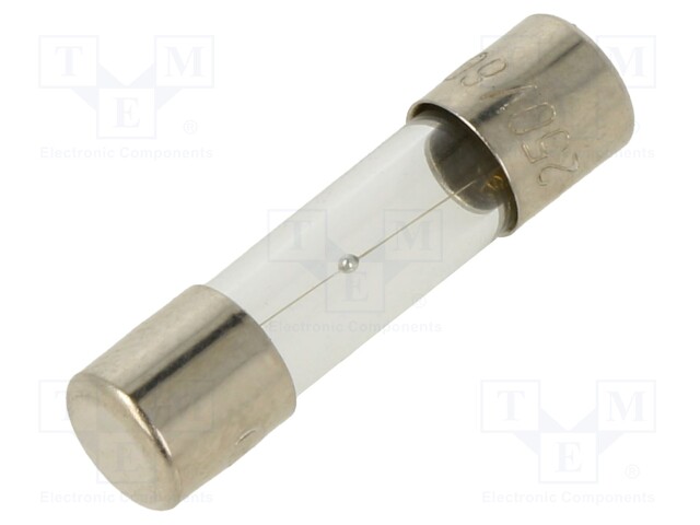 Fuse: fuse; 600mA; 250VAC; glass; 20x5.2mm; brass; bulk