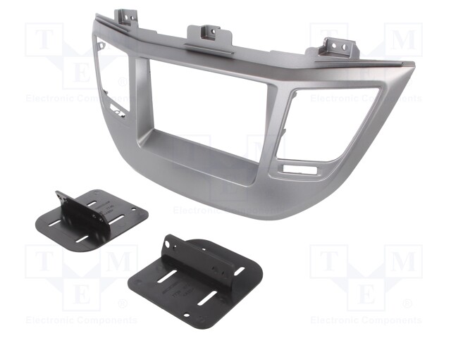 Radio mounting frame; Hyundai; 2 DIN; silver