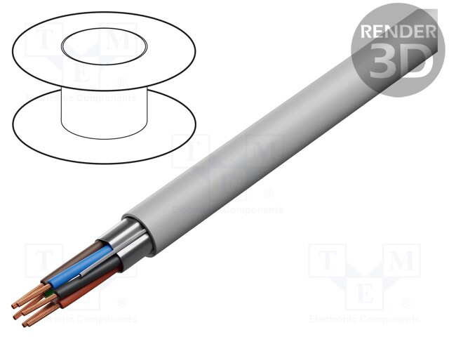 Wire: loudspeaker cable; stranded; Cu; grey; Al-PET foil; LSZH