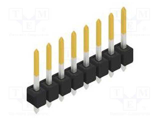Connector: pin strips; pin header; male; PIN: 8; 2.54mm; THT; 1x8