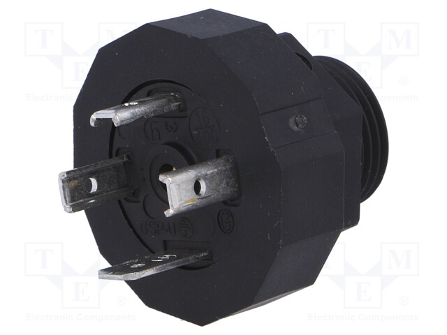 Connector: valve connector; socket; form A; 18mm; male; PIN: 4; 16A