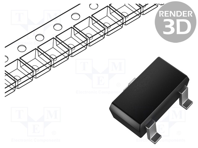 Transistor: PNP; bipolar; BRT; 50V; 0.1A; 0.2W; SC59; R1: 2.2kΩ