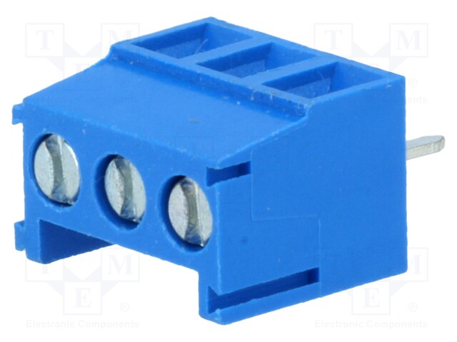 PCB terminal block; angled 90°; 3.5mm; ways: 3; on PCBs; 1mm2; 12A