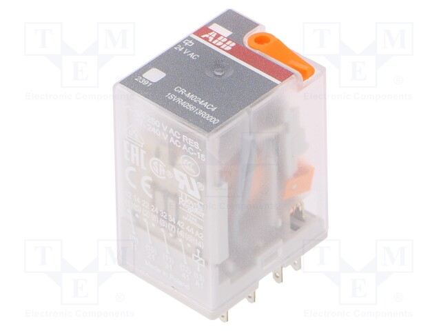 Relay: electromagnetic; 4PDT; Ucoil: 24VAC; 6A; Uswitch: max.250VAC