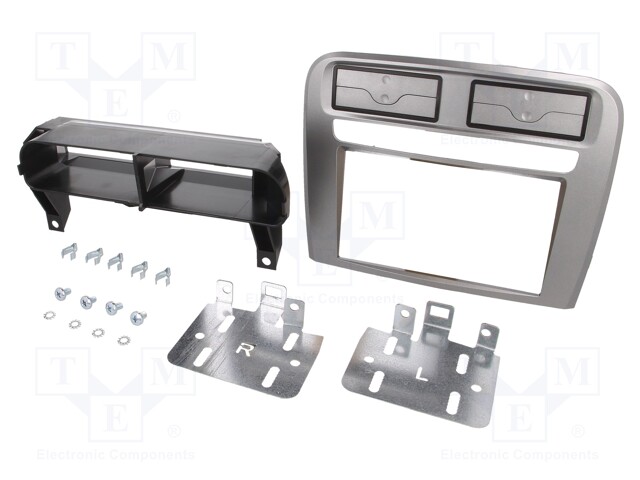 Radio mounting frame; Fiat; 2 DIN; silver