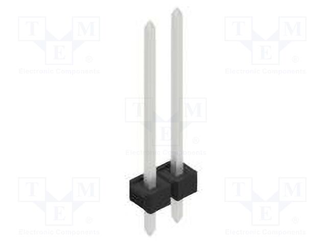 Connector: pin strips; pin header; male; PIN: 2; 2.54mm; THT; 1x2
