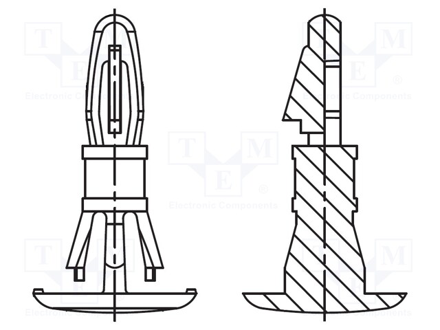 Assembly stud; polyamide 66; L: 15.9mm; latch/latch; UL94V-0