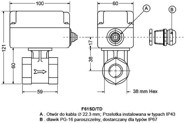 Module: signalling device; Control.param: fluid flow; OUT 1: SPDT