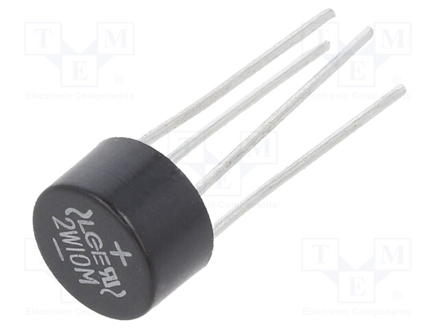 Bridge rectifier: single-phase; Urmax: 1kV; If: 2A; Ifsm: 60A; round