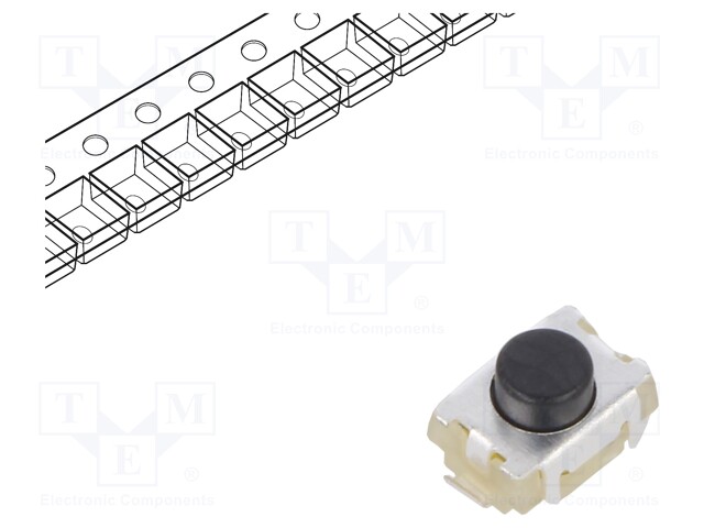 Microswitch TACT; SPST-NO; Pos: 2; 0.05A/12VDC; SMT; none; 1.6N