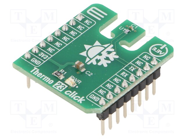 Click board; temperature sensor; UART; TMP144; prototype board