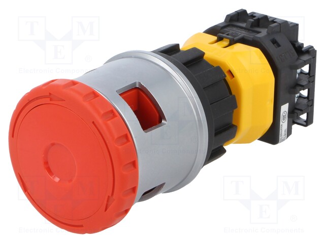 Switch: emergency stop; Stabl.pos: 2; NC x2; 30mm; red; IP65; Pos: 2