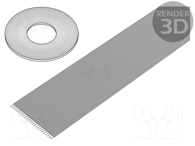 Wire: ribbon; 1.27mm; stranded; Cu; 28x28AWG; unshielded; grey