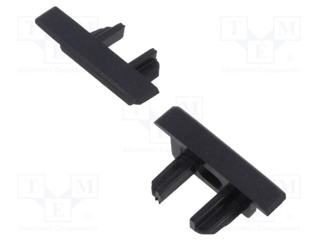 Cap for LED profiles; black; MICRO-NK; with hole