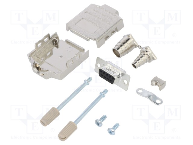 D-Sub; PIN: 9; female; shielded,metalized; straight; soldering
