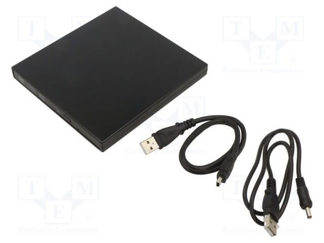 External DVD drive; black; USB A; USB 2.0; 137x133x16mm