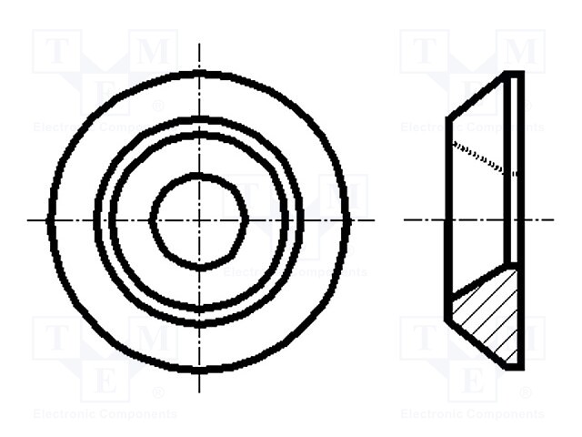 Washer; for countersunk bolts; M2,5; D=9mm; h=1.6mm; BN: 4879