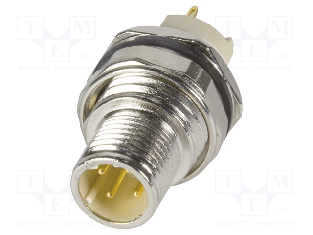 PCB receptacle male back D-cod 4-pole